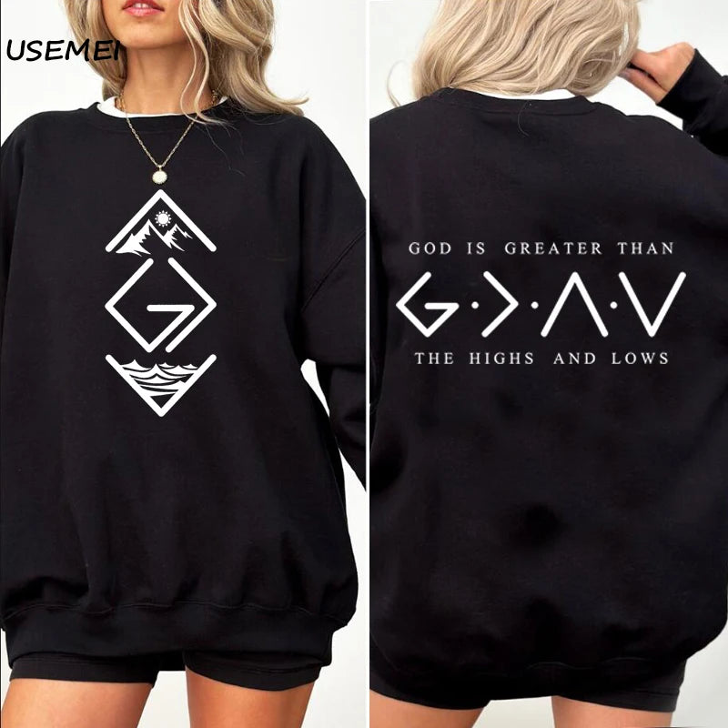 God Is Greater Than the Highs & Lows Christian Crew Neck