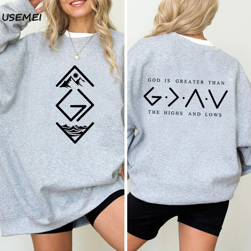 God Is Greater Than the Highs & Lows Christian Crew Neck