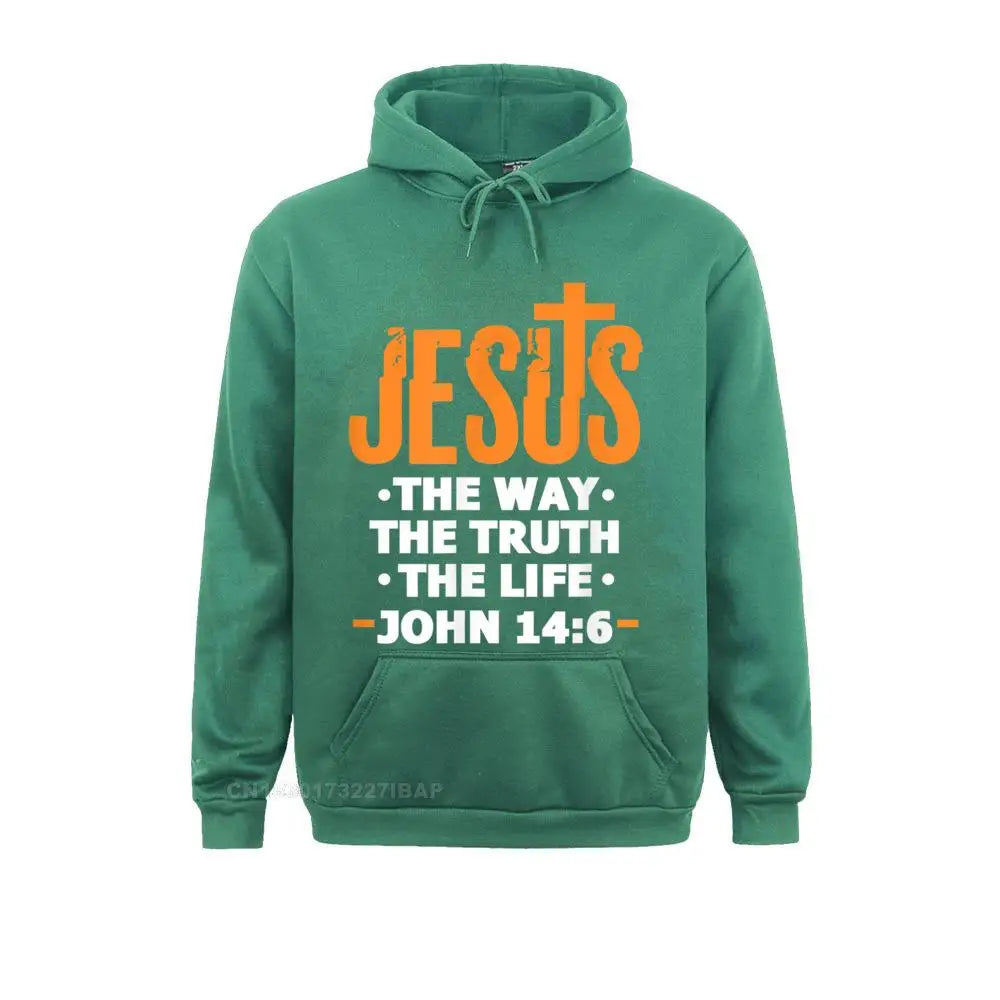 Jesus the Way the Truth the Life John 14:6 Christian Bible Verse Hoodie