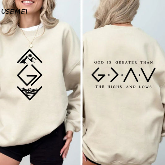 God Is Greater Than the Highs & Lows  Christian Crew Neck