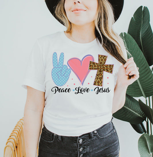 Peace Love Jesus christian T-Shirt